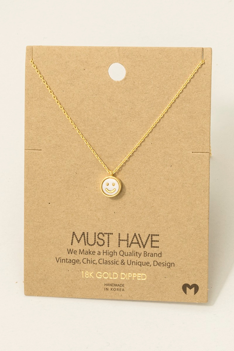 Could you describe the design of the Gold Dipped Shell Smiley Face Pendant?