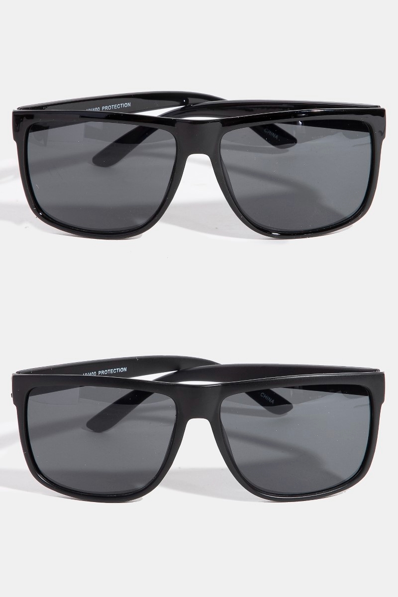 Can you describe the design of the Twelve Piece Square Black Sunglasses?