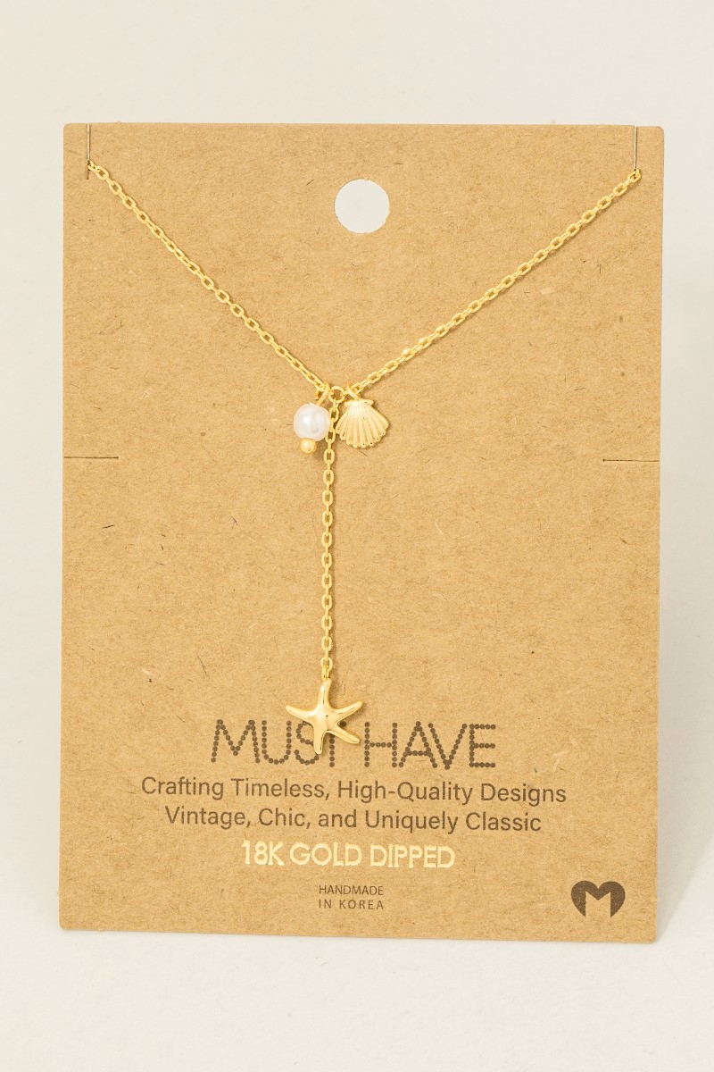 Gold Dipped Star Fish Sea Shell Y Necklace Questions & Answers
