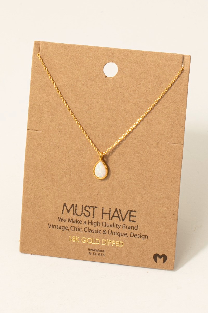 Gold Dipped Opal Tear Pendant Chain Necklace Questions & Answers