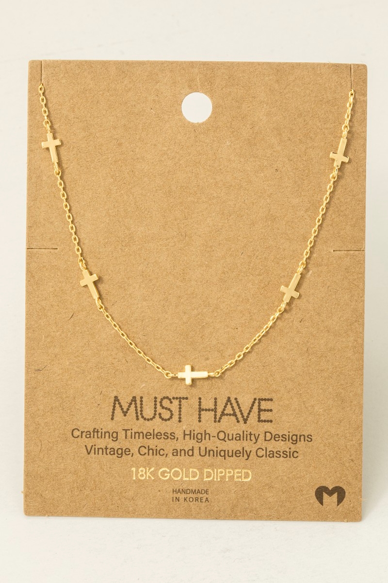 Gold Dipped Dainty Cross Station Necklace Questions & Answers