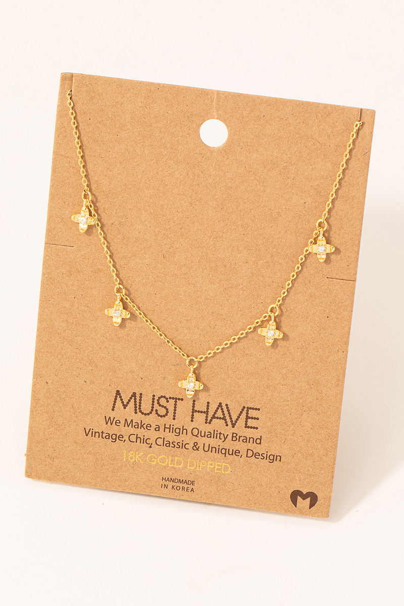 What finish is available in rhodium for the necklace?