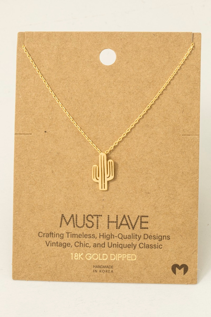 Gold Dipped Cactus Pendant Necklace Questions & Answers