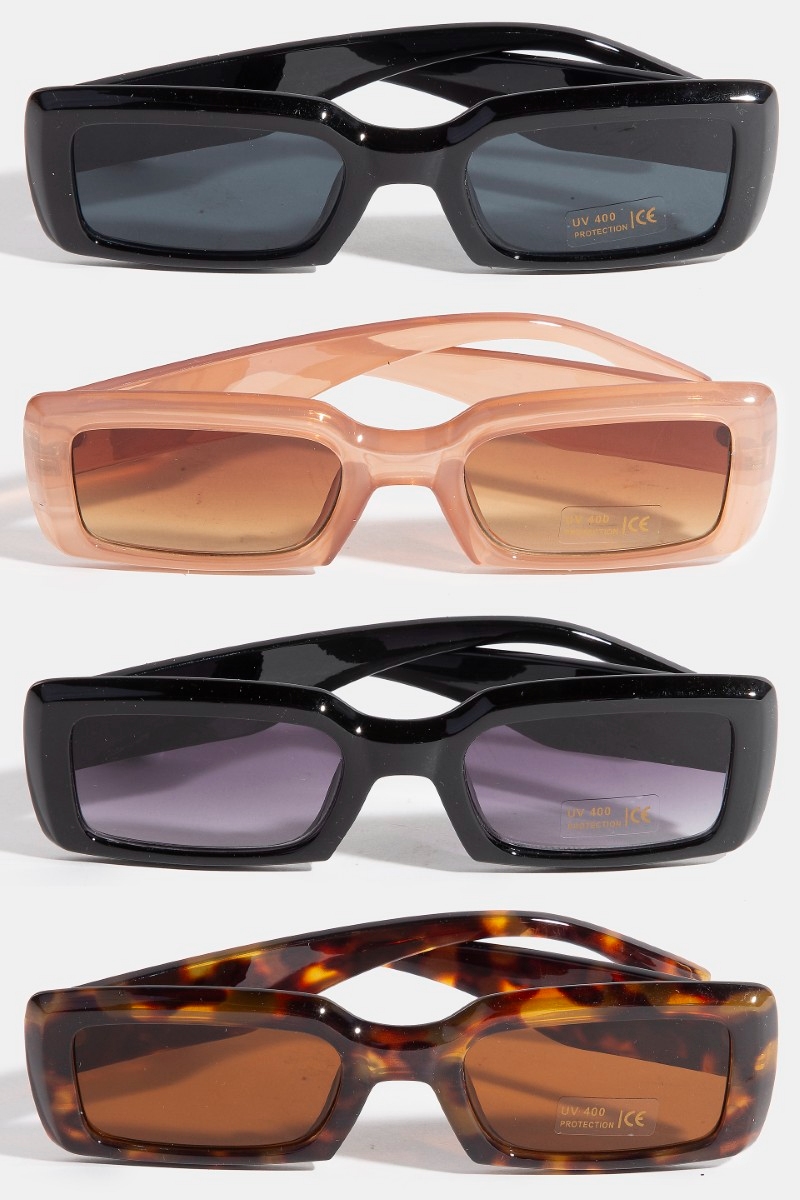 What era are rectangle sunglasses from?
