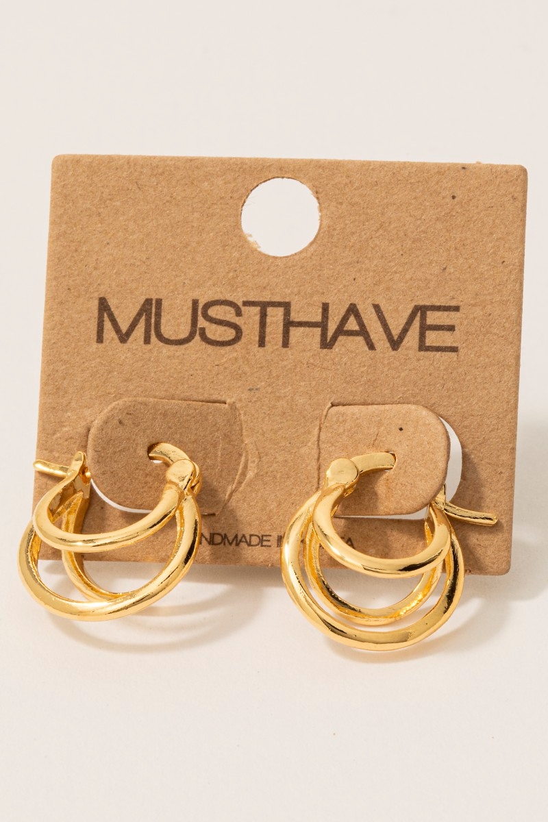 Gold Dipped Double Layered Latch Hoop Earrings Questions & Answers