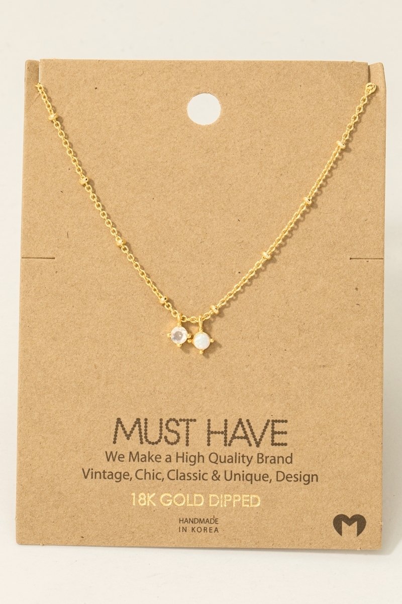 Gold Dipped Cz And Opal Charms Chain Necklace Questions & Answers