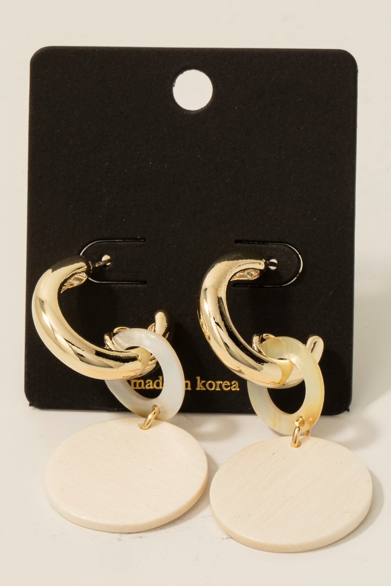 Wood And Shell Link Dangle Hoop Earrings Questions & Answers