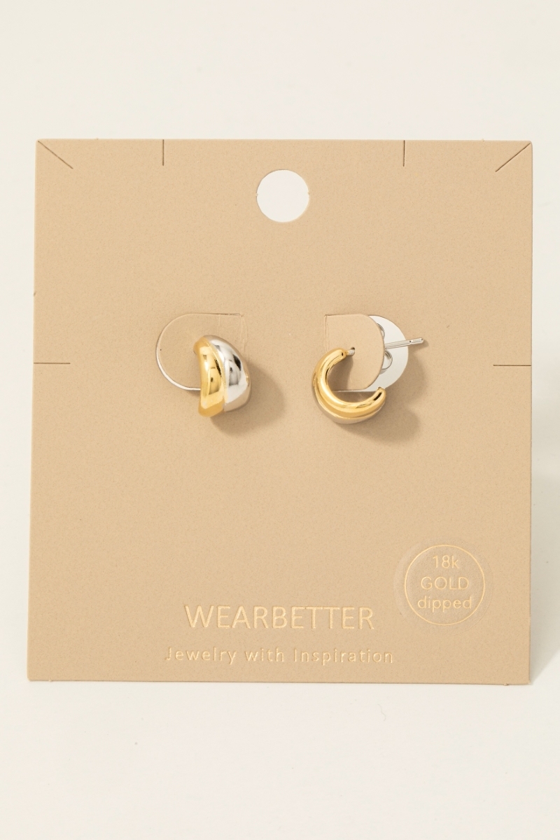 Gold Dipped Two Tone Layered Hoop Earrings Questions & Answers