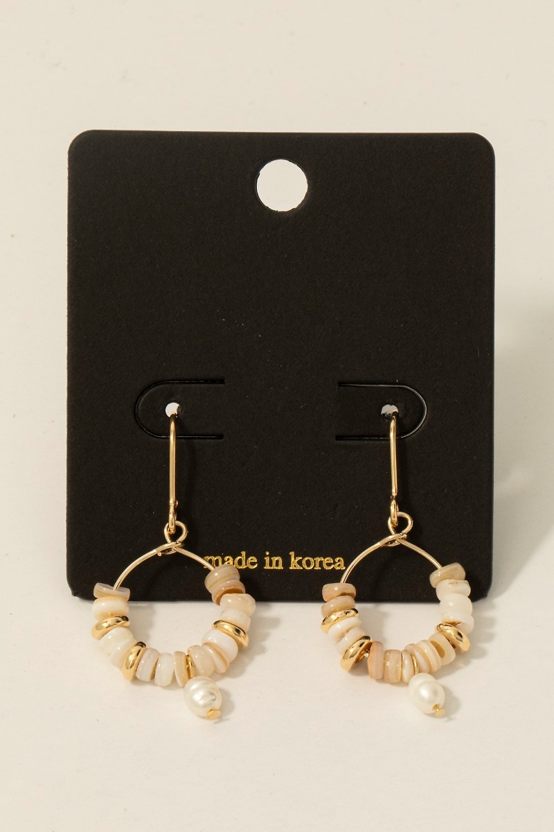 Pearl Charm Shell Beaded Hoop Dangle Earrings Questions & Answers