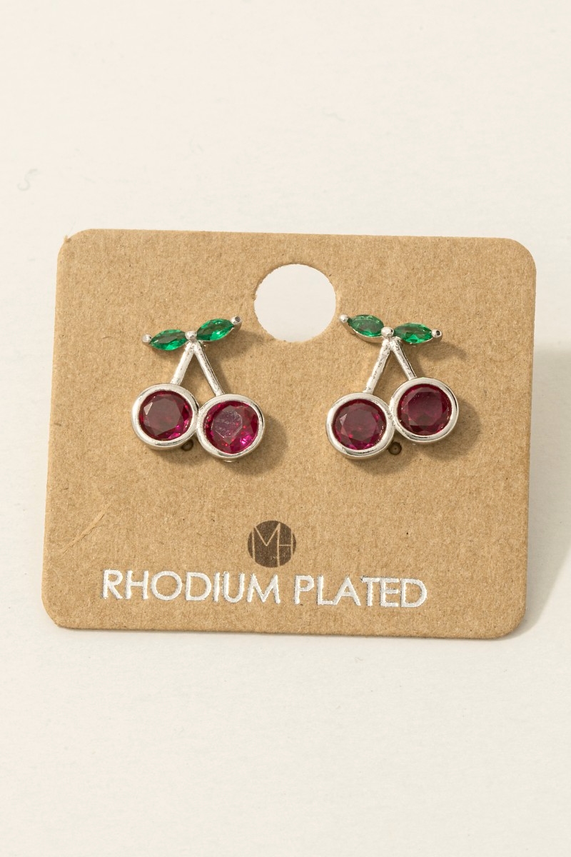 Gold Dipped Cz Cherry Stud Earrings Questions & Answers
