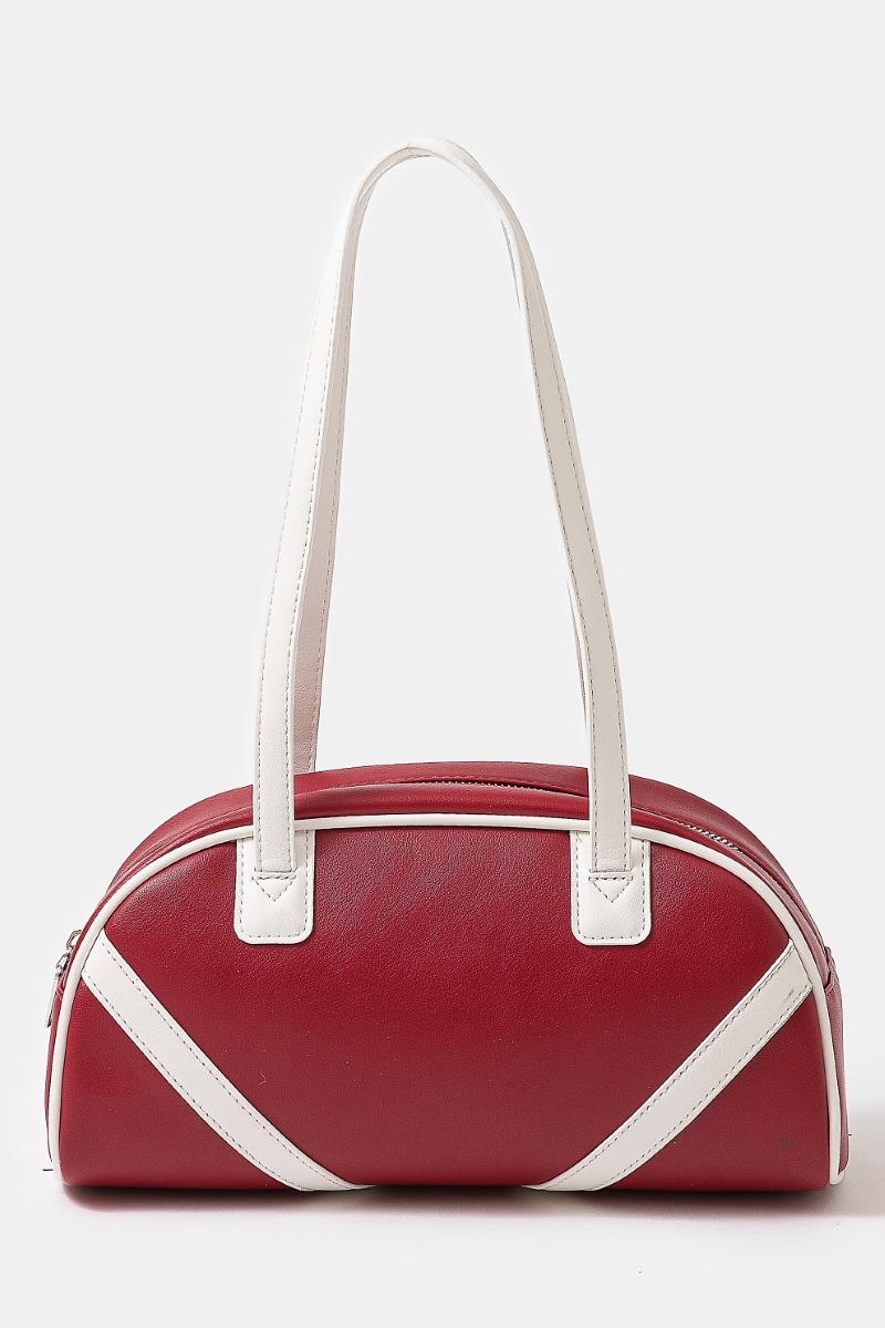 Stripe Accent Faux Leather Hand Bag Questions & Answers