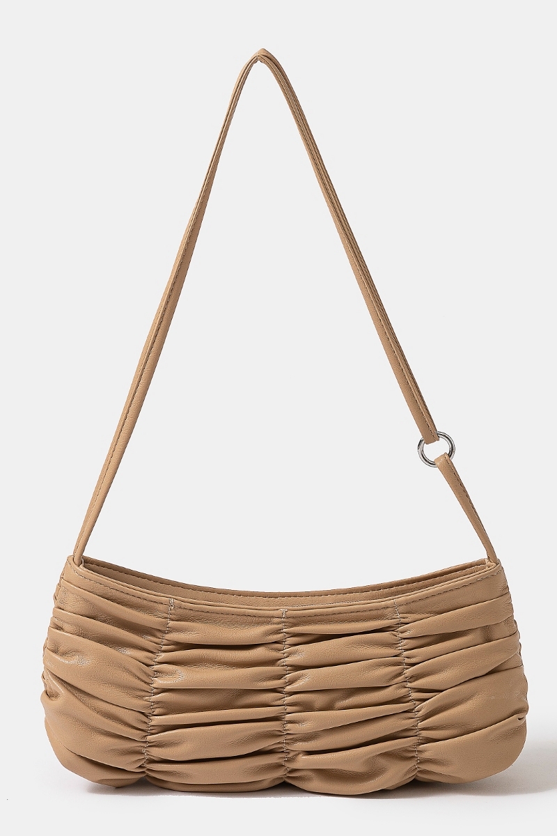Segmented Pleated Faux Leather Hand Bag Questions & Answers