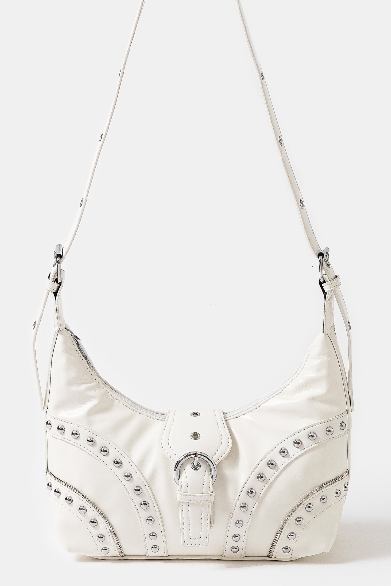 Faux Leather Studded Trim Shoulder Bag Questions & Answers