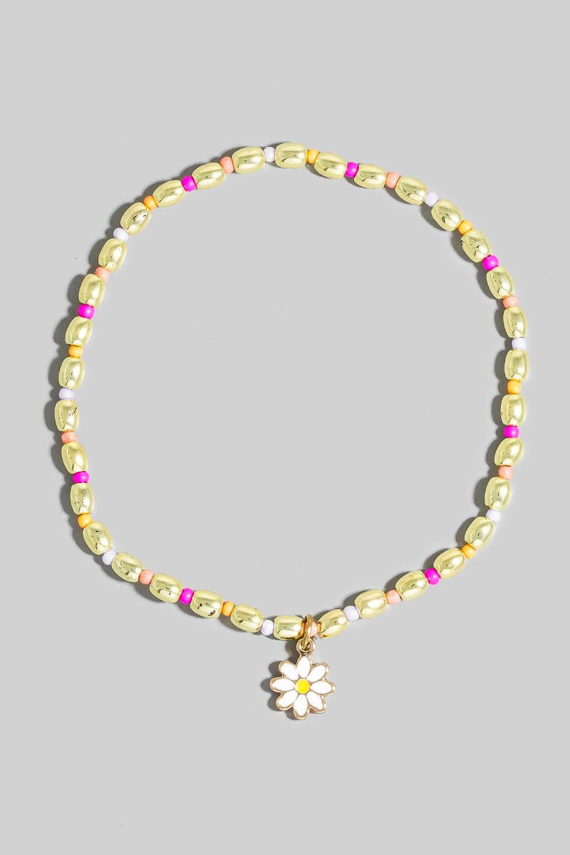 What material is used to make beaded bracelets?